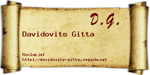 Davidovits Gitta névjegykártya